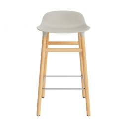 Normann Copenhagen Form Barstool - Wood - 65cm - Light Grey - Oak Legs Shell Colour: Light Grey, Leg Colour: Oak - thumbnail 2
