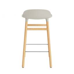 Normann Copenhagen Form Barstool - Wood - 65cm - Light Grey - Oak Legs Shell Colour: Light Grey, Leg Colour: Oak - thumbnail 4