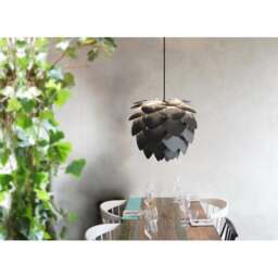 Umage Aluvia Pendant Light Shade - Anthracite Grey - Medium with Black Cord Set With or Without Cord Set: With Black Cord Set - thumbnail 2