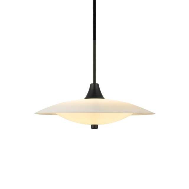 Halo Design Baroni Opal Glass Pendant Light - O 35cm Size:  35cm, Colour: Black Metal - image 1