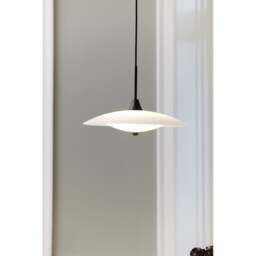 Halo Design Baroni Opal Glass Pendant Light - O 35cm Size:  35cm, Colour: Black Metal - thumbnail 2