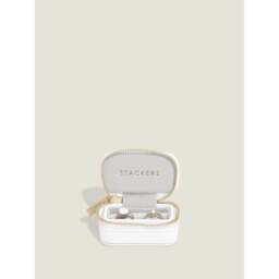 Stackers Faux Leather Ring Box - Pebble White Colour: Pebble White