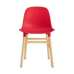 Normann Copenhagen Form Chair - Bright Red - Oak Legs Shell Colour: Bright Red, Leg Colour: Oak - thumbnail 2