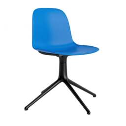 Normann Copenhagen Form Chair Swivel - 4 Leg - Bright Blue - Black Legs Shell Colour: Bright Blue, Leg Colour: Black - thumbnail 1