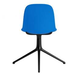Normann Copenhagen Form Chair Swivel - 4 Leg - Bright Blue - Black Legs Shell Colour: Bright Blue, Leg Colour: Black - thumbnail 4