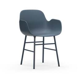 Normann Copenhagen Form Armchair - Blue - Blue Legs Shell Colour: Blue, Leg Colour: Matching Shell Colour - thumbnail 1