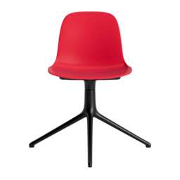 Normann Copenhagen Form Chair Swivel - 4 Leg - Bright Red - Black Legs Shell Colour: Bright Red, Leg Colour: Black - thumbnail 2