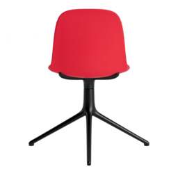 Normann Copenhagen Form Chair Swivel - 4 Leg - Bright Red - Black Legs Shell Colour: Bright Red, Leg Colour: Black - thumbnail 4