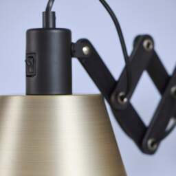 Halo Design Vintage Wall Lamp - O 18 cm - Black Oiled Wood - Antique Brass Shade Colour: Black / Antique Brass - thumbnail 5