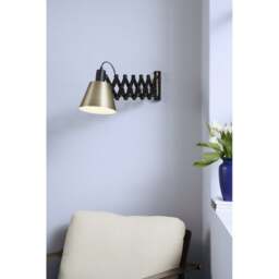 Halo Design Vintage Wall Lamp - O 18 cm - Black Oiled Wood - Antique Brass Shade Colour: Black / Antique Brass - thumbnail 2