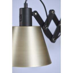 Halo Design Vintage Wall Lamp - O 18 cm - Black Oiled Wood - Antique Brass Shade Colour: Black / Antique Brass - thumbnail 3