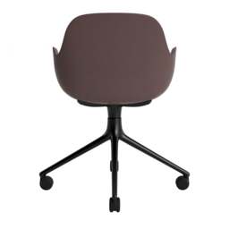 Normann Copenhagen Form Armchair Swivel - 4 Wheel - Brown - Black Legs Shell Colour: Brown, Leg Colour: Black - thumbnail 4