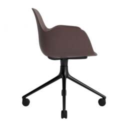 Normann Copenhagen Form Armchair Swivel - 4 Wheel - Brown - Black Legs Shell Colour: Brown, Leg Colour: Black - thumbnail 3
