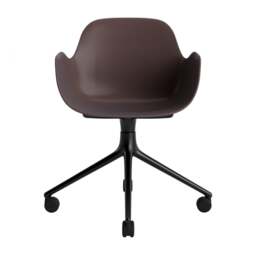 Normann Copenhagen Form Armchair Swivel - 4 Wheel - Brown - Black Legs Shell Colour: Brown, Leg Colour: Black - thumbnail 2