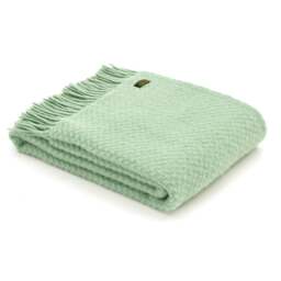 Tweedmill Textiles Pure New Wool Wafer Throw - Laurel Green