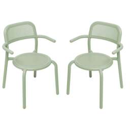 Fatboy Set of 2 Toni Stackable Garden Armchairs - Mist Green Colour: Mist Green - thumbnail 1