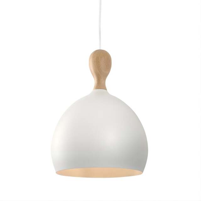 Halo Design Dueodde Metal/Wood Pendant Lamp - O 24cm - White Size: O 24cm, Colour: White