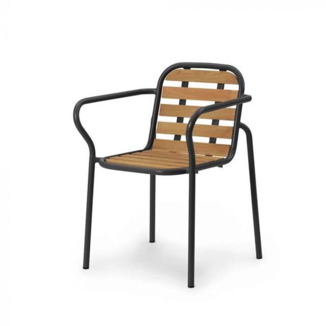 Normann Copenhagen Vig Outdoor Armchair - Robina Wood/Black Steel - image 1