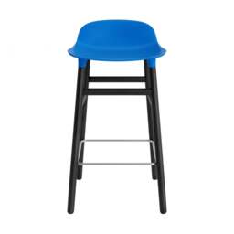 Normann Copenhagen Form Barstool - Wood - 65cm - Bright Blue - Black Oak Legs Shell Colour: Bright Blue, Leg Colour: Black Oak - thumbnail 2