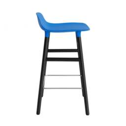 Normann Copenhagen Form Barstool - Wood - 65cm - Bright Blue - Black Oak Legs Shell Colour: Bright Blue, Leg Colour: Black Oak - thumbnail 3