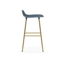 Normann Copenhagen Form Barstool - 65cm - Blue - Brass Legs Shell Colour: Blue, Leg Colour: Brass - thumbnail 3