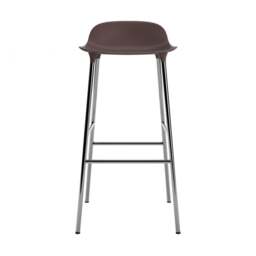 Normann Copenhagen Form Barstool - 75cm - Brown - Chrome Legs Shell Colour: Brown, Leg Colour: Chrome - thumbnail 2