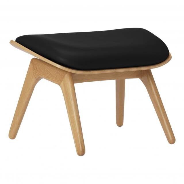 Umage The Reader Ottoman - Hope Leather Upholstery - Oak - Hope Leather Black Wood: Oak, Colour: Black - image 1