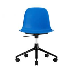 Normann Copenhagen Form Chair Swivel - 5 Wheel - Gas Lift - Bright Blue - Black Legs Shell Colour: Bright Blue, Leg Colour: Black - thumbnail 2