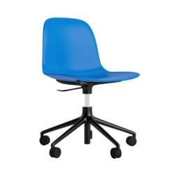 Normann Copenhagen Form Chair Swivel - 5 Wheel - Gas Lift - Bright Blue - Black Legs Shell Colour: Bright Blue, Leg Colour: Black