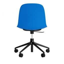 Normann Copenhagen Form Chair Swivel - 5 Wheel - Gas Lift - Bright Blue - Black Legs Shell Colour: Bright Blue, Leg Colour: Black - thumbnail 4