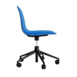 Normann Copenhagen Form Chair Swivel - 5 Wheel - Gas Lift - Bright Blue - Black Legs Shell Colour: Bright Blue, Leg Colour: Black - thumbnail 3