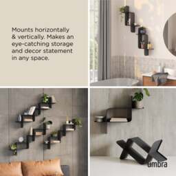 Umbra Montage Metal Wall Shelf - Set of 2 - Black - thumbnail 7
