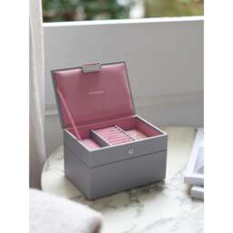 Stackers Faux Leather Mini Jewellery Box - Set of 2 Colour: Grey and Rose - thumbnail 2