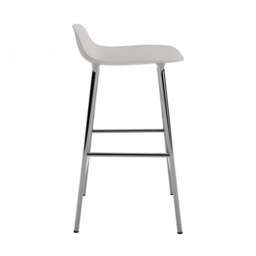 Normann Copenhagen Form Barstool - 65cm - Warm Grey - Chrome Legs Shell Colour: Warm Grey, Leg Colour: Chrome - thumbnail 3