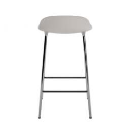 Normann Copenhagen Form Barstool - 65cm - Warm Grey - Chrome Legs Shell Colour: Warm Grey, Leg Colour: Chrome - thumbnail 4