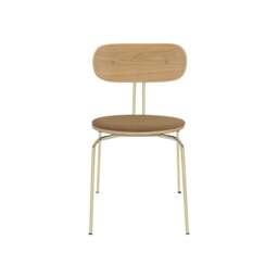 Umage Curious Dining Chair - Oak - Brass Legs - Caramel Cushion Leg Colour: Brass Legs, Colour: Caramel - thumbnail 2
