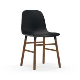 Normann Copenhagen Form Chair - Black - Walnut Legs Shell Colour: Black, Leg Colour: Walnut