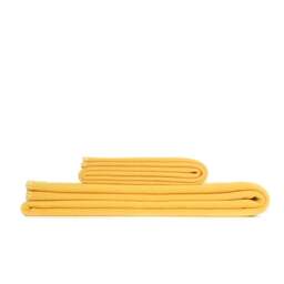 Tweedmill Textiles Plain Fleece Throw with Blanket Stitch - Custard - Small Colour: Custard, Size: Small 72.5x145cm
