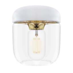 Umage Acorn Pendant Light Shade - White/Polished Brass Bulb Option: With Bulb