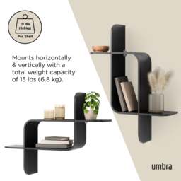 Umbra Montage Wall Shelf - Black - thumbnail 7