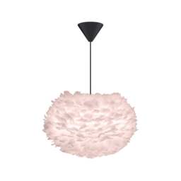 Umage Eos Feather Pendant Shade - Light Rose - Medium - 45cm with Black Cord Set With or Without Cord Set: With Black Cord Set