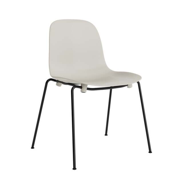 Normann Copenhagen Form Chair - Stacking - Light Grey - Black Steel Legs Shell Colour: Light Grey - image 1