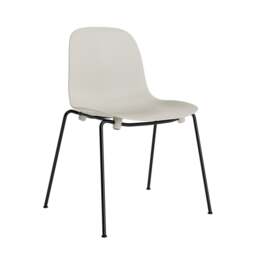 Normann Copenhagen Form Chair - Stacking - Light Grey - Black Steel Legs Shell Colour: Light Grey - thumbnail 1