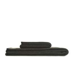 Tweedmill Textiles Plain Fleece Throw with Blanket Stitch - Charcoal - Large Colour: Charcoal, Size: Large 145x200cm
