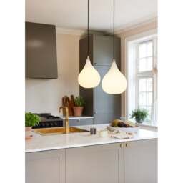 Halo Design Drops Opal Glass Pendant Light - Steel - O 30cm Size: O 30cm - thumbnail 3