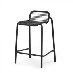 Normann Copenhagen Vig Outdoor Bar Stool - Black Steel - 65cm