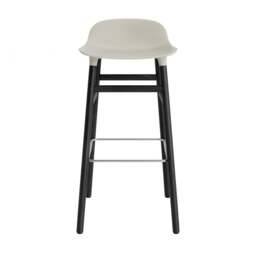 Normann Copenhagen Form Barstool - Wood - 75cm - Light Grey - Black Oak Legs Shell Colour: Light Grey, Leg Colour: Black Oak - thumbnail 2