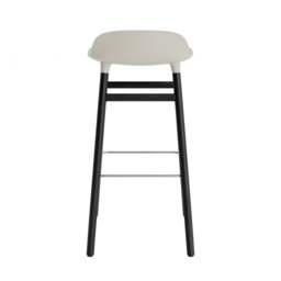 Normann Copenhagen Form Barstool - Wood - 75cm - Light Grey - Black Oak Legs Shell Colour: Light Grey, Leg Colour: Black Oak - thumbnail 4