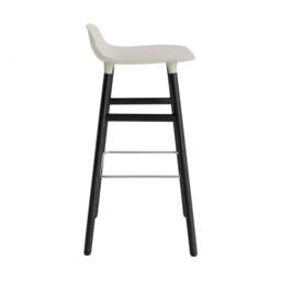 Normann Copenhagen Form Barstool - Wood - 75cm - Light Grey - Black Oak Legs Shell Colour: Light Grey, Leg Colour: Black Oak - thumbnail 3
