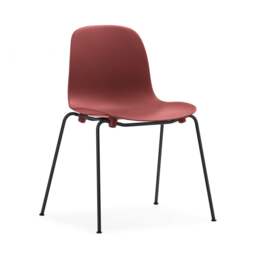 Normann Copenhagen Form Chair - Stacking - Red - Black Steel Legs Shell Colour: Red - thumbnail 1